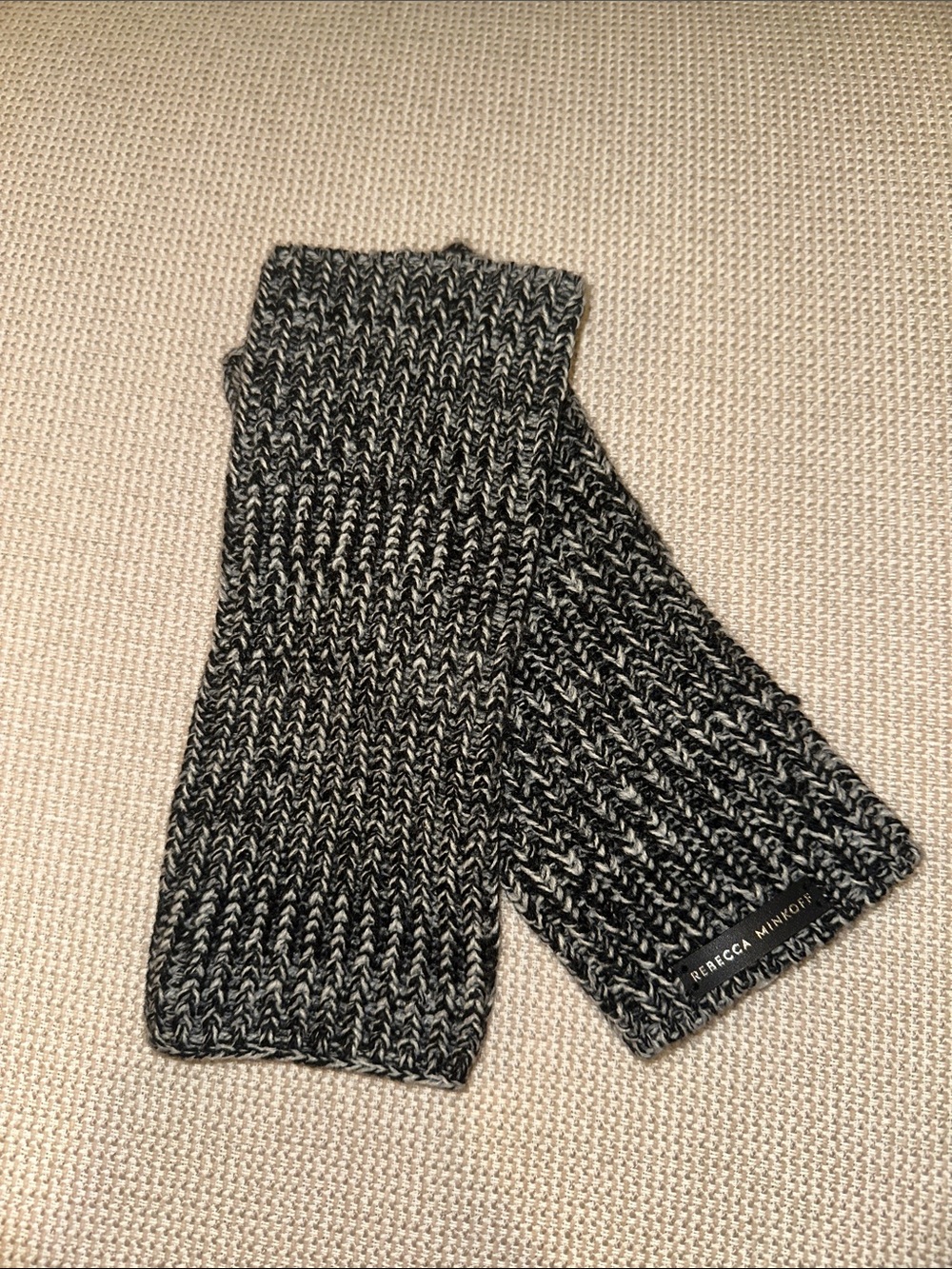 Rebecca Minkoff Black & White Marled Knit Scarf